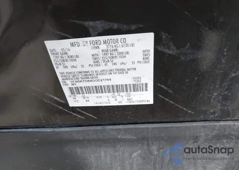 2016 Ford Explorer Xlt from USA, damaged, VIN 1FM5K7D84GGD21769